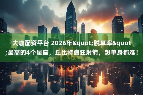 大咖配资平台 2026年"脱单率"最高的4个星座，丘比特疯狂射箭，想单身都难！